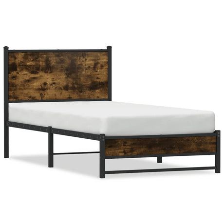 Vidaxl bedframe zonder matras metaal gerookt eikenkleurig 80x200 cm