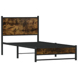 Vidaxl bedframe zonder matras metaal gerookt eikenkleurig 90x190 cm