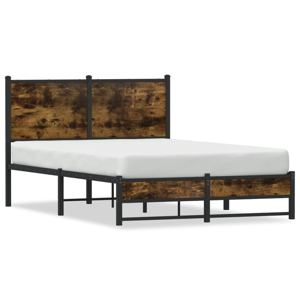 Vidaxl bedframe zonder matras metaal gerookt eikenkleurig 120x190 cm