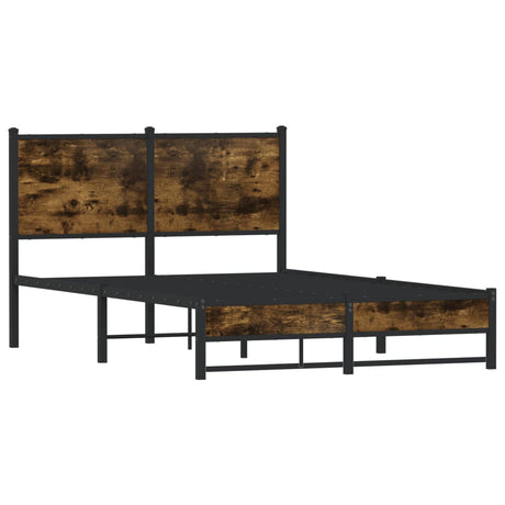 Vidaxl bedframe zonder matras metaal gerookt eikenkleurig 120x190 cm