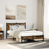 Vidaxl bedframe zonder matras metaal gerookt eikenkleurig 120x200 cm