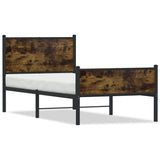 Vidaxl bedframe zonder matras metaal gerookt eikenkleurig 90x190 cm
