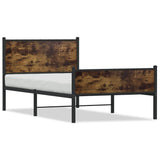 Vidaxl bedframe zonder matras metaal gerookt eikenkleurig 100x200 cm