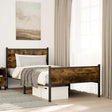 Vidaxl bedframe zonder matras metaal gerookt eikenkleurig 107x203 cm