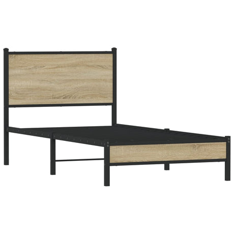 Vidaxl bedframe zonder matras metaal sonoma eikenkleurig 90x200 cm