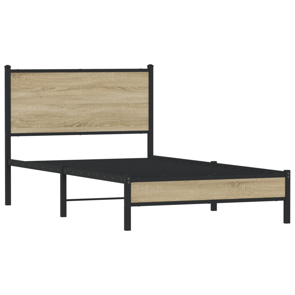 Vidaxl bedframe zonder matras metaal sonoma eikenkleurig 100x200 cm