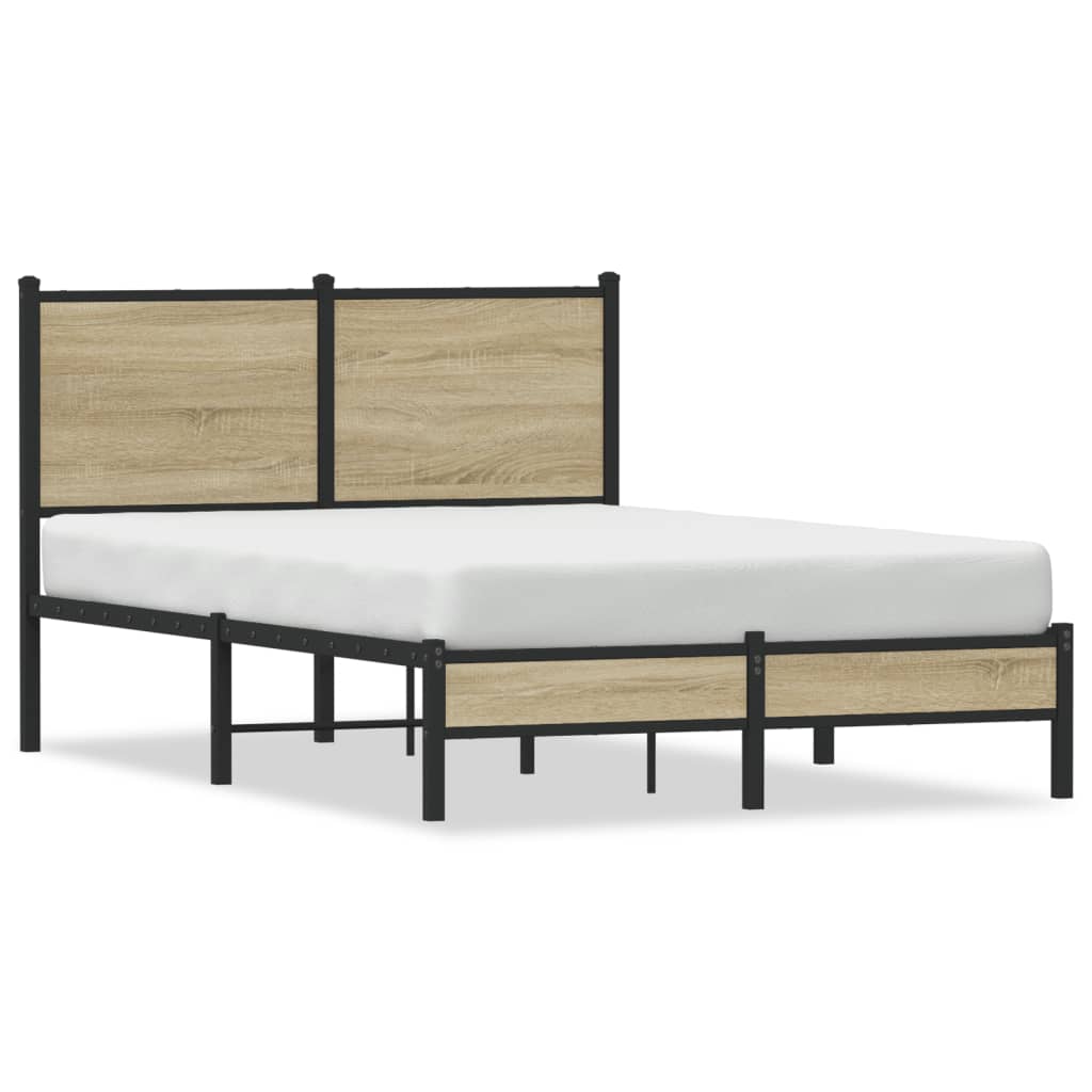 Vidaxl bedframe zonder matras metaal sonoma eikenkleurig 120x190 cm
