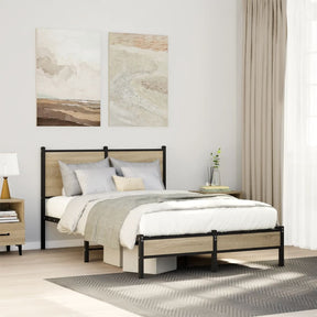 Vidaxl bedframe zonder matras metaal sonoma eikenkleurig 120x190 cm
