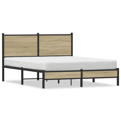 Vidaxl bedframe zonder matras metaal sonoma eikenkleurig 140x190 cm