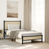 Vidaxl bedframe zonder matras metaal sonoma eikenkleurig 75x190 cm