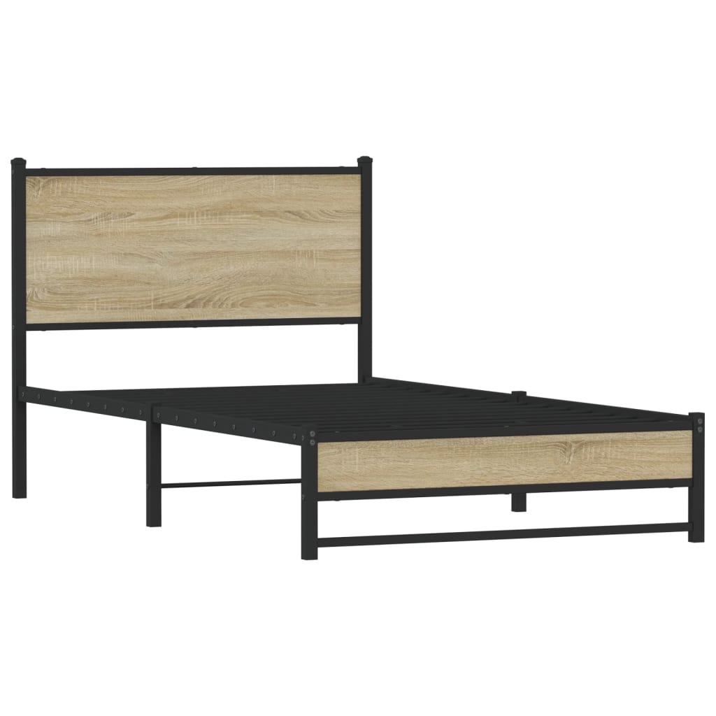 Vidaxl bedframe zonder matras metaal sonoma eikenkleurig 100x200 cm