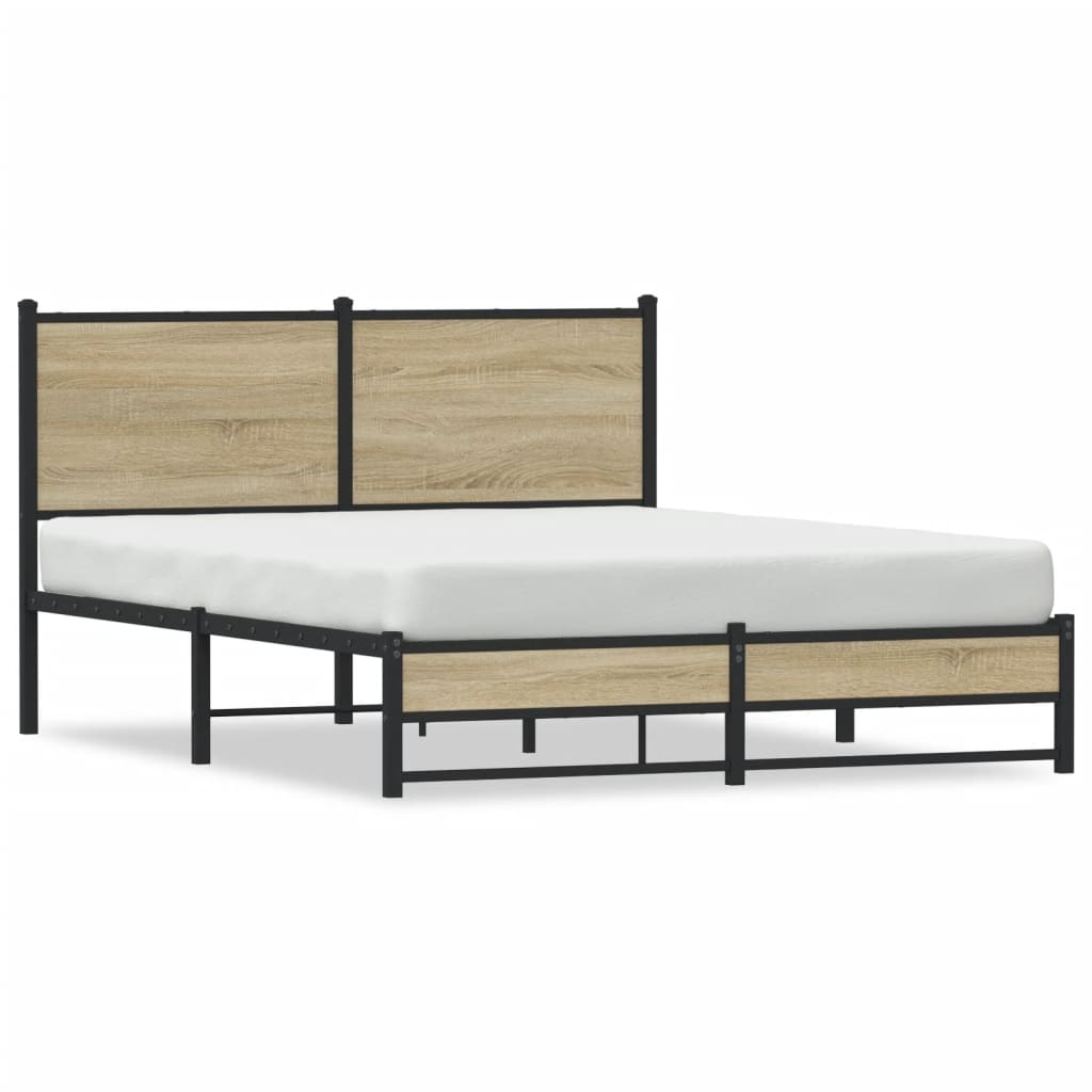 Vidaxl bedframe zonder matras metaal sonoma eikenkleurig 140x190 cm