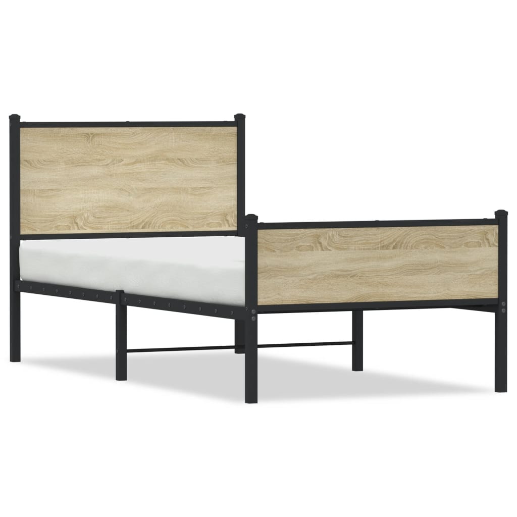 Vidaxl bedframe zonder matras metaal sonoma eikenkleurig 100x190 cm