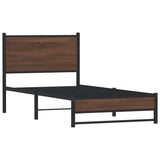 Vidaxl bedframe zonder matras metaal bruin eikenkleurig 80x200 cm