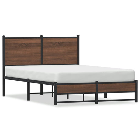 Vidaxl bedframe zonder matras metaal bruin eikenkleurig 120x190 cm