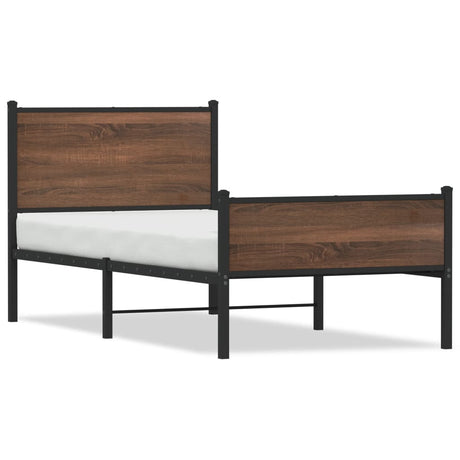 Vidaxl bedframe zonder matras metaal bruin eikenkleurig 90x190 cm