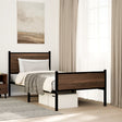 Vidaxl bedframe zonder matras metaal bruin eikenkleurig 90x200 cm