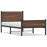 Vidaxl bedframe zonder matras metaal bruin eikenkleurig 100x200 cm