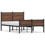 Vidaxl bedframe zonder matras metaal bruin eikenkleurig 120x190 cm