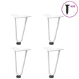 Vidaxl haarnadelpoten voor salontafel 4 st 20 cm massief staal wit