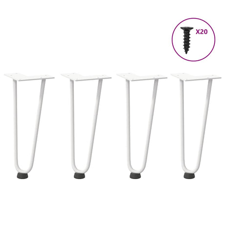 Vidaxl haarnadelpoten voor salontafel 4 st 30 cm massief staal wit