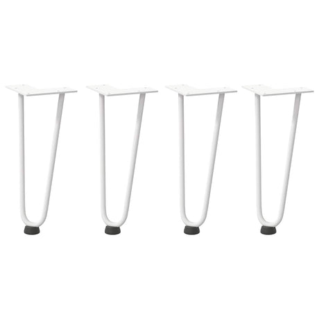 Vidaxl haarnadelpoten voor salontafel 4 st 30 cm massief staal wit