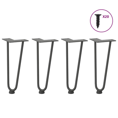 Vidaxl haarnadelpoten voor salontafel 4 st 30 cm antracietkleurig