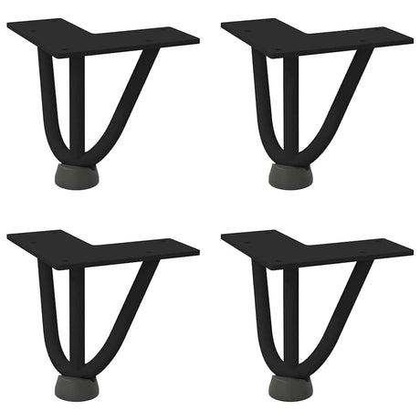 Vidaxl haarnadelpoten voor salontafel 4 st 10 cm massief staal zwart