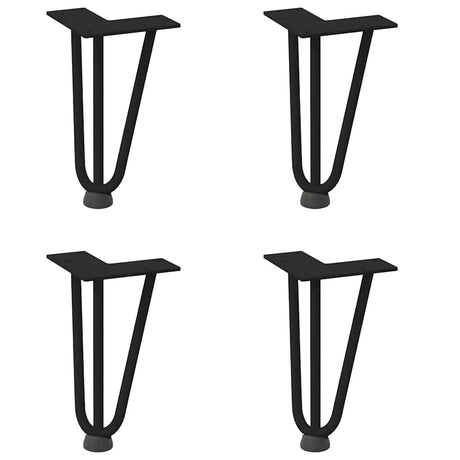 Vidaxl haarnadelpoten voor salontafel 4 st 20 cm massief staal zwart