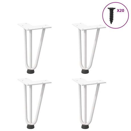 Vidaxl haarnadelpoten voor salontafel 4 st 20 cm massief staal wit