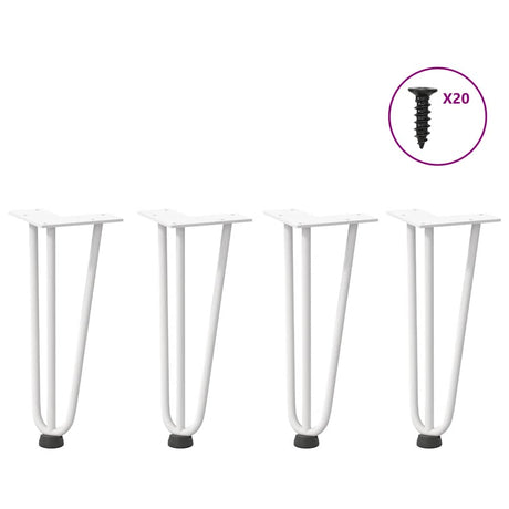 Vidaxl haarnadelpoten voor salontafel 4 st 30 cm massief staal wit