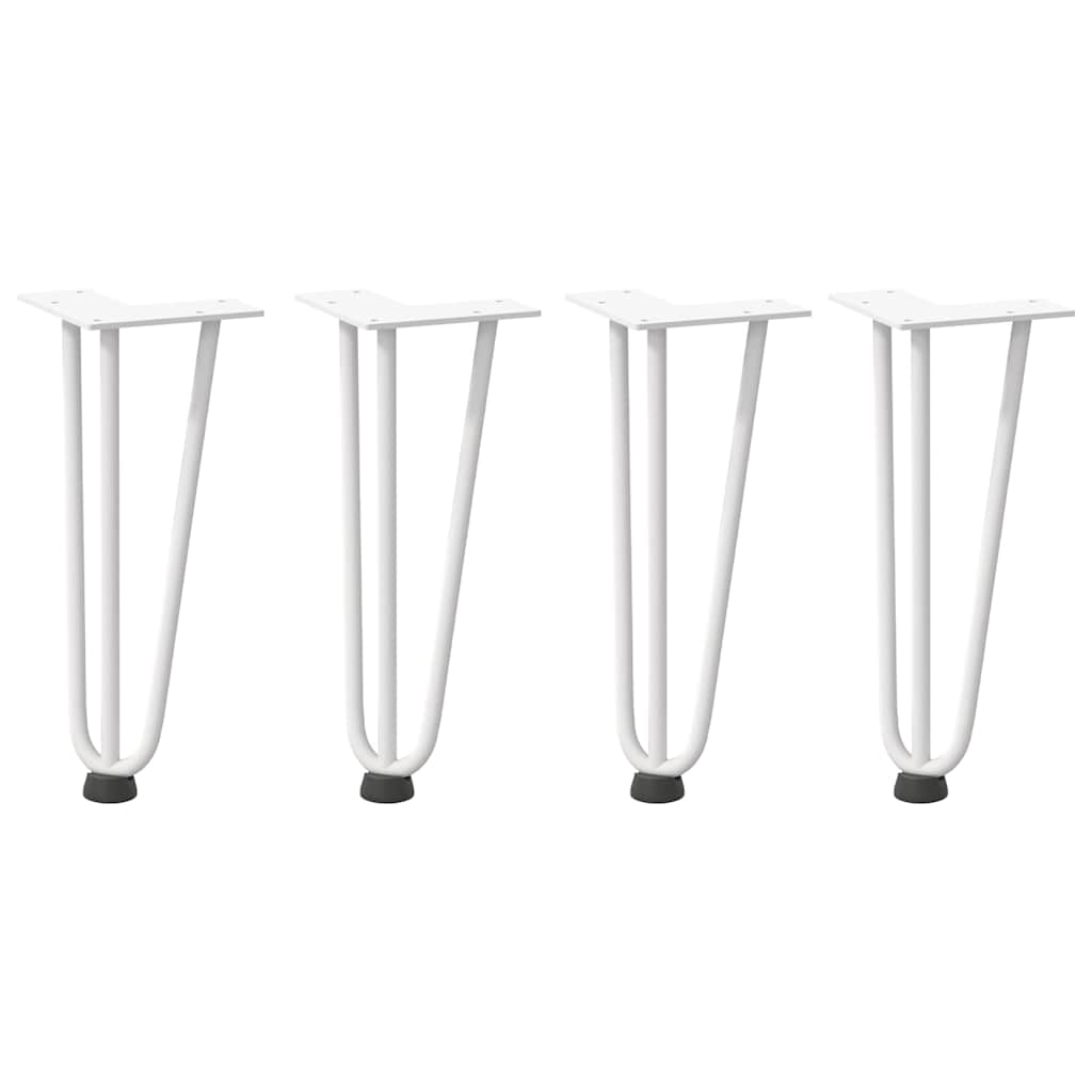Vidaxl haarnadelpoten voor salontafel 4 st 30 cm massief staal wit