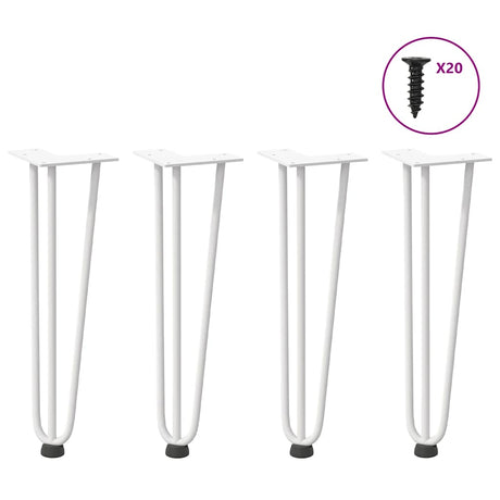 Vidaxl haarnadelpoten voor salontafel 4 st 42 cm massief staal wit