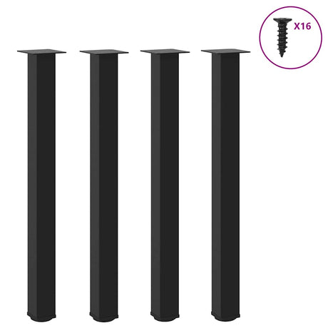 Vidaxl bartafelpoten 4 st 100-102 cm staal zwart