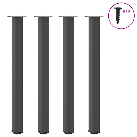 Vidaxl bartafelpoten 4 st 110-112 cm staal antraciet