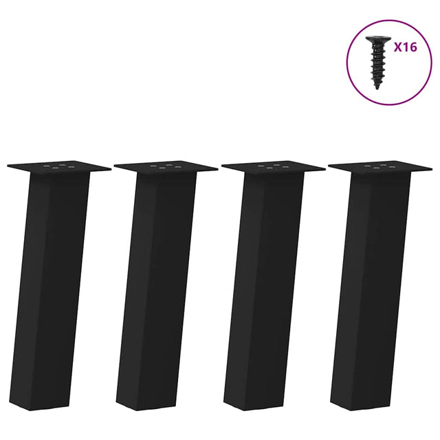 Vidaxl salontafelpoten 4 st 42 cm staal zwart