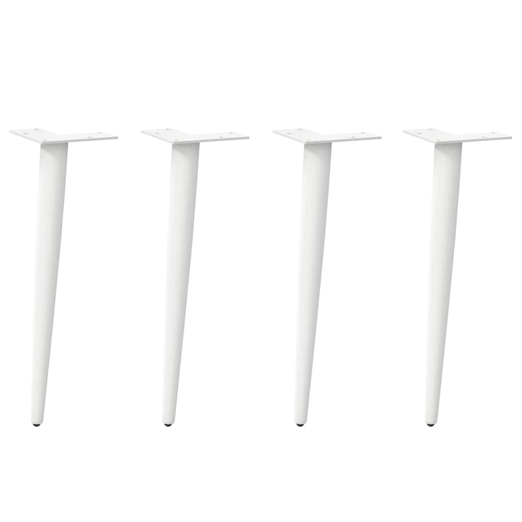 Vidaxl salontafelpoten conische vorm 4 st 30-31 cm staal wit