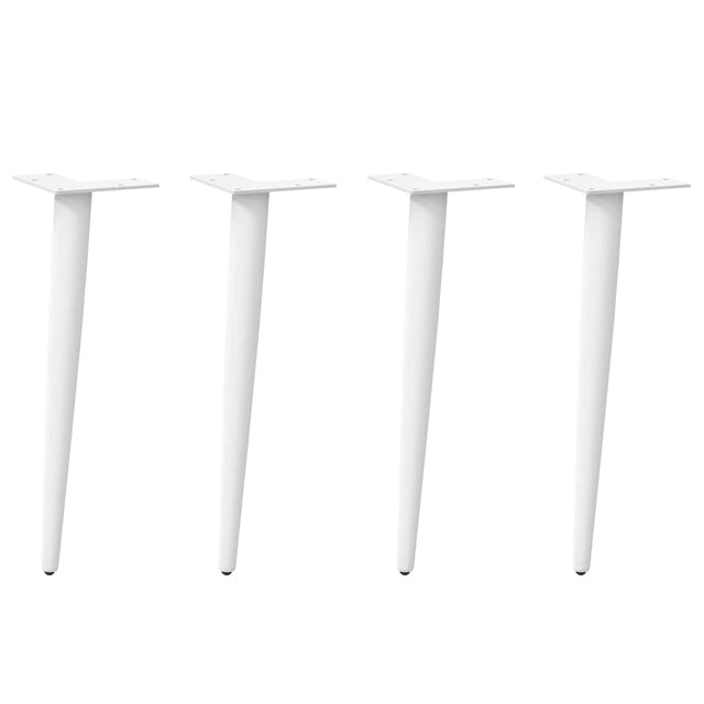 Vidaxl salontafelpoten conische vorm 4 st 30-31 cm staal wit
