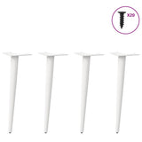 Vidaxl salontafelpoten conische vorm 4 st 30-31 cm staal wit