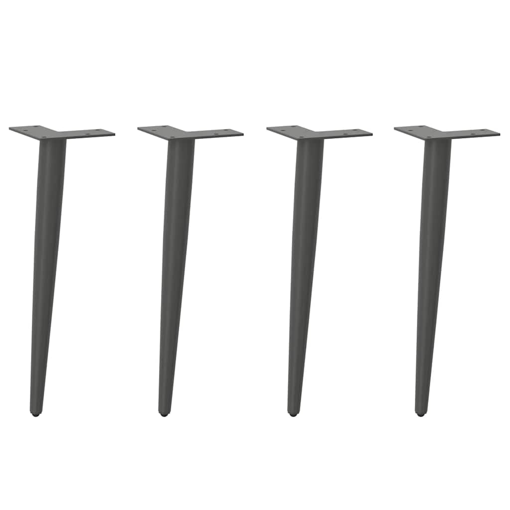 Vidaxl salontafelpoten conische vorm 4 st 30-31 cm staal antraciet