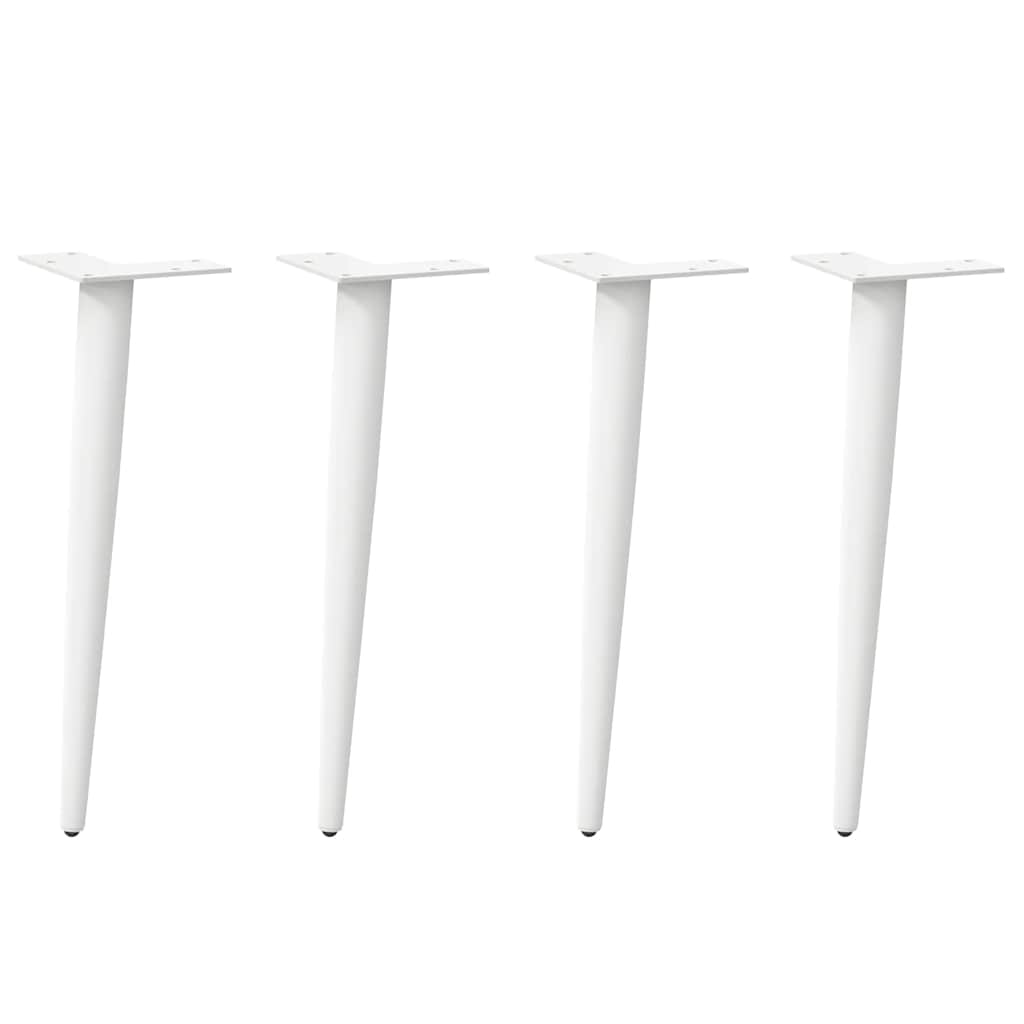 Vidaxl salontafelpoten conische vorm 4 st 42-43 cm staal wit