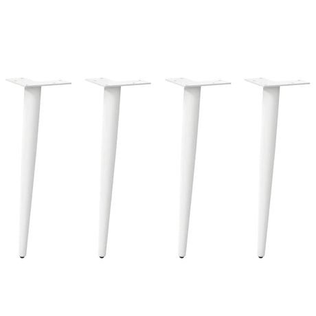 Vidaxl salontafelpoten conische vorm 4 st 42-43 cm staal wit