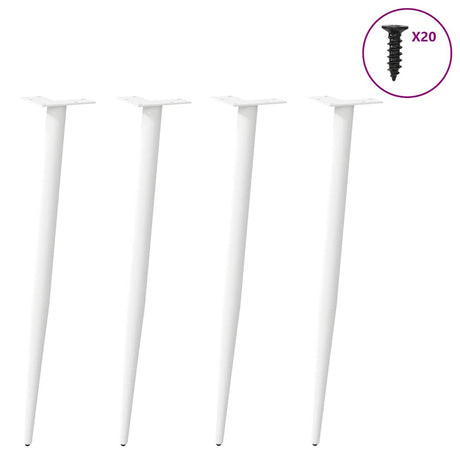 Vidaxl console tafelpoten conische vorm 4 st 72-73 cm staal wit