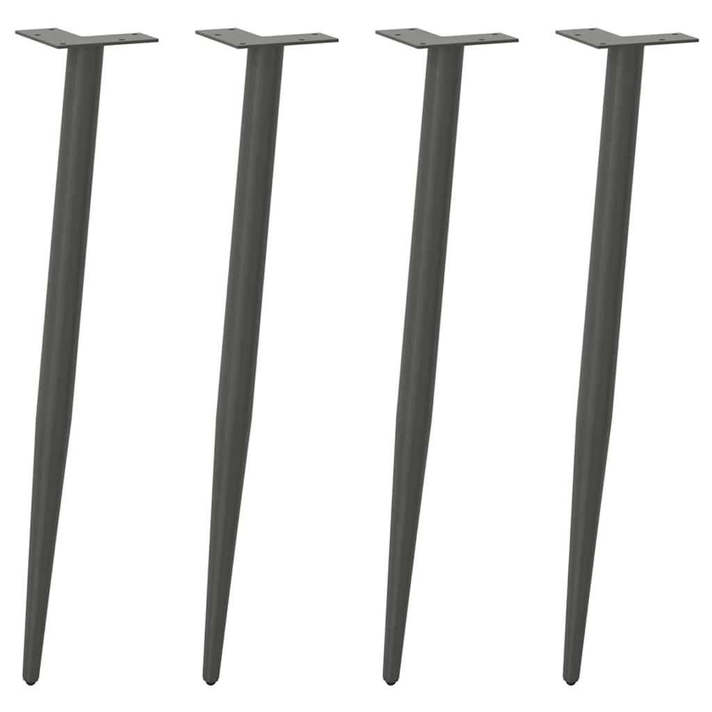 Vidaxl console tafelpoten conische vorm 4 st 72-73 cm staal antraciet