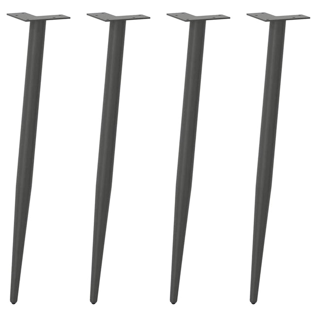 Vidaxl console tafelpoten conische vorm 4 st 72-73 cm staal antraciet