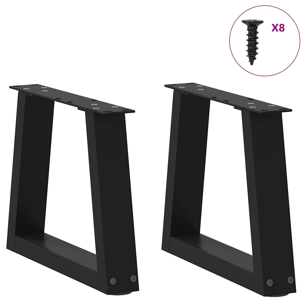 Vidaxl salontafelpoten 2 st v-vormig 30x(30-31,3) cm staal zwart