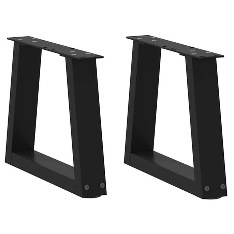 Vidaxl salontafelpoten 2 st v-vormig 40x(30-31,3) cm staal zwart