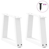 Vidaxl salontafelpoten 2 st v-vormig 40x(30-31,3) cm staal wit
