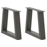 Vidaxl salontafelpoten 2 st v-vormig 40x(30-31,3) cm staal antraciet