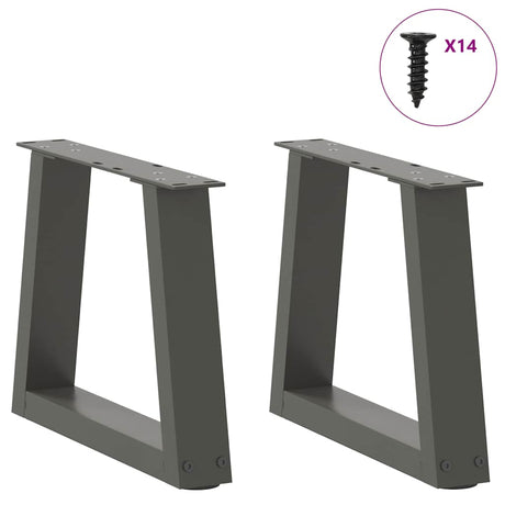 Vidaxl salontafelpoten 2 st v-vormig 40x(30-31,3) cm staal antraciet
